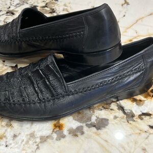 Black Leather Men's Loafers